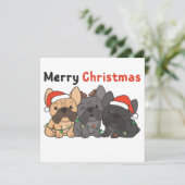 Invitations d'animaux de Noël de Bouledogues Franç (Debout devant)