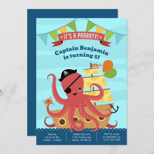 Invitations d'anniversaire (Devant / Derrière)