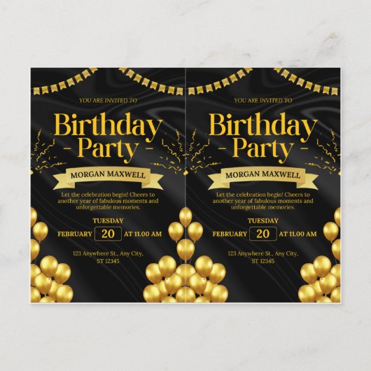 Invitations d'anniversaire (Dos)