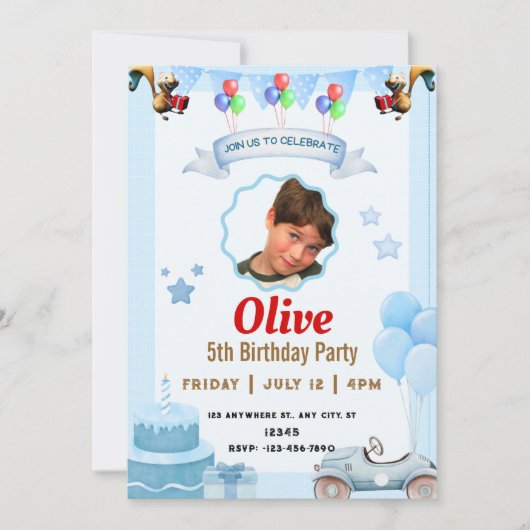 invitations d'anniversaire (Devant)