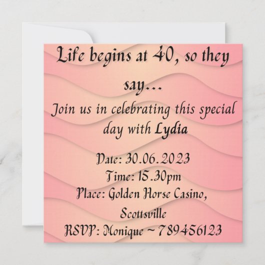 Invitations d'anniversaire (Devant)