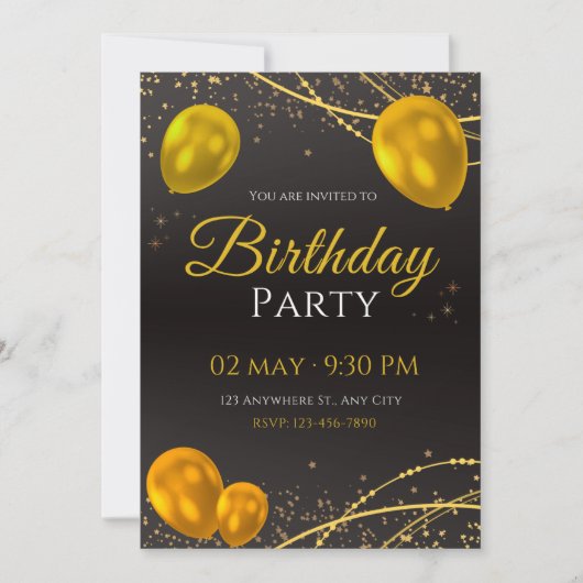 Invitations d'anniversaire (Devant)