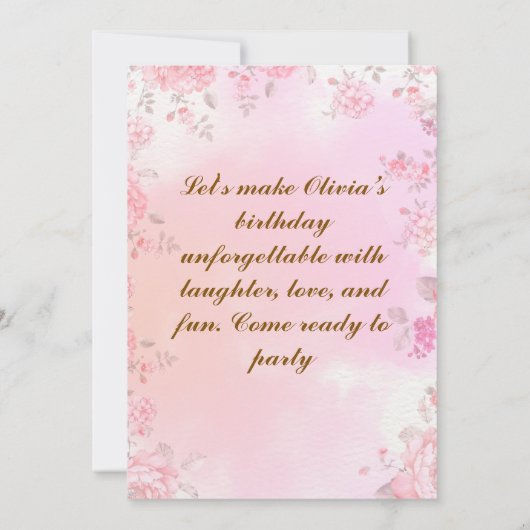 Invitations d'anniversaire (Dos)