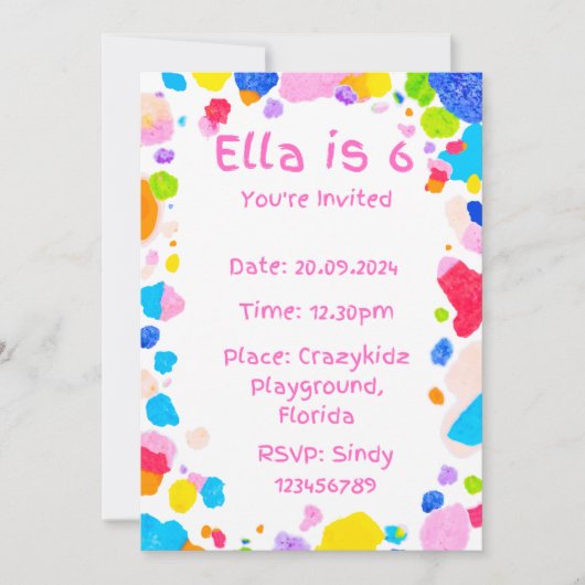 Invitations d'anniversaire (Devant)