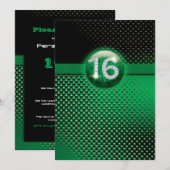 invitations d'anniversaire 16 ans - PERSONNALISER (Devant / Derrière)