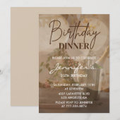 invitations d'anniversaire 25 ans dîner d'annivers (Devant / Derrière)
