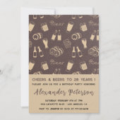 Invitations d'anniversaire 28 ans pour hommes Bièr (Devant)