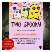 invitations d'anniversaire 2 ans Halloween fantôme
