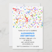 Invitations d'anniversaire 31 ans simples Confetti (Devant)