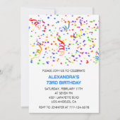 Invitations d'anniversaire 73 ans simples Confetti (Devant)