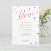 Invitations d'anniversaire à Confetti Gold Parties (Debout devant)