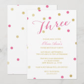 Invitations d'anniversaire à Confetti Gold Parties (Devant / Derrière)