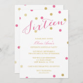 Invitations d'anniversaire à Confetti Gold Parties (Devant / Derrière)