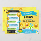 Invitations d'anniversaire à la fête de la piscine (Devant / Derrière)