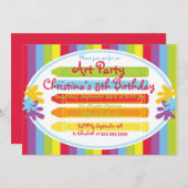 Invitations d'anniversaire à la fête de l'art et d (Devant / Derrière)