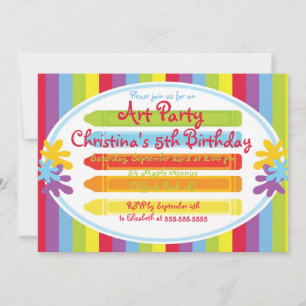 Invitations d'anniversaire à la fête de l'art et d