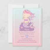 Invitations d'anniversaire à la mignonne fille de  (Devant)