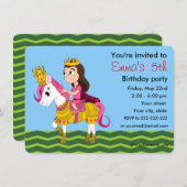 Invitations d'anniversaire à la princesse et au po (Devant / Derrière)