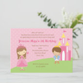 Invitations d'anniversaire à la princesse rose et (Debout devant)