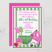 Invitations d'anniversaire à Shabby Chic Baking (Devant / Derrière)