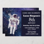 Invitations d'anniversaire à thème pour l'espace a (Devant / Derrière)