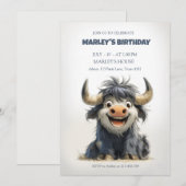 Invitations d'anniversaire amusantes avec des illu (Devant / Derrière)