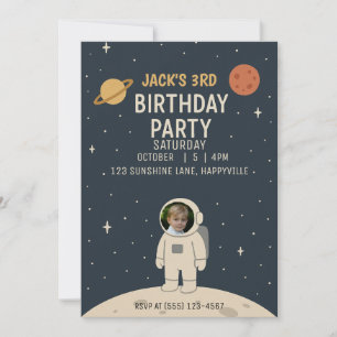 invitations d'anniversaire astronaute garçon