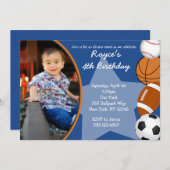 Invitations d'anniversaire au baseball sportif (Devant / Derrière)