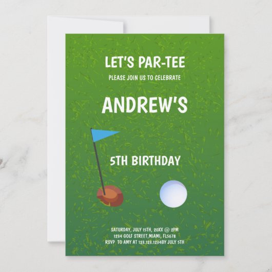 Invitations d'anniversaire au golf Par-Tee (Devant)