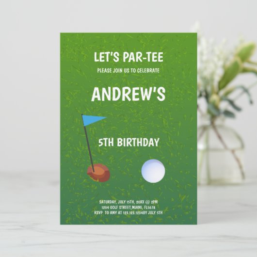 Invitations d'anniversaire au golf Par-Tee (Debout devant)