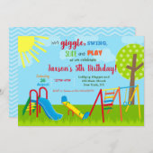 Invitations d'anniversaire au parc de jeux (Devant / Derrière)