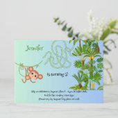 Invitations d'anniversaire au singe et à la banane (Debout devant)