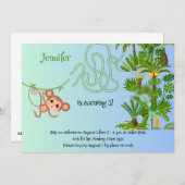 Invitations d'anniversaire au singe et à la banane (Devant / Derrière)
