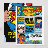 Invitations d'anniversaire au super-héros de style