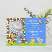 Invitations d'anniversaire au zoo de la Jungle Saf (Debout devant)
