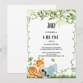 Invitations d'anniversaire aux ANIMAUX SAUVAGES (Devant / Derrière)