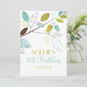 Invitations d'anniversaire aux oiseaux de Lovebird (Debout devant)