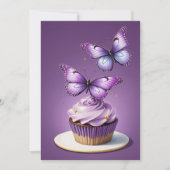 Invitations d'anniversaire aux papillons violets (Devant)