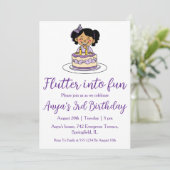 Invitations d'anniversaire aux papillons violets (Debout devant)