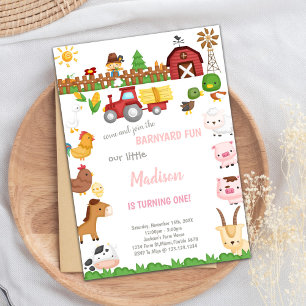 Invitations d'anniversaire Barnyard
