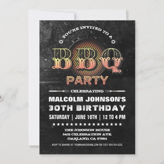 Invitations d'anniversaire| BBQ Party (Devant)