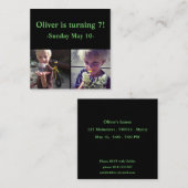 Invitations d'anniversaire carré (pack de 100) (Devant / Derrière)