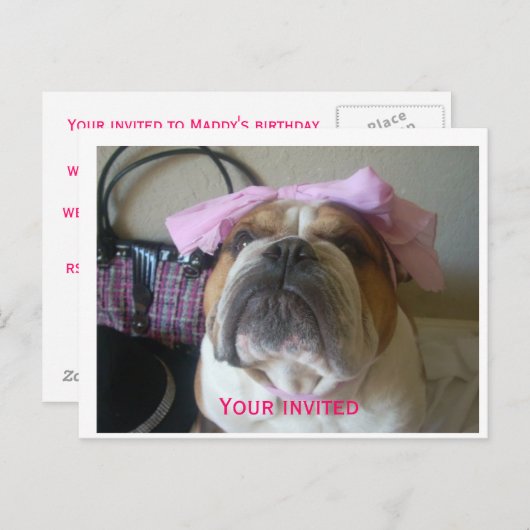 Invitations d'anniversaire cartes postales (Devant / Derrière)