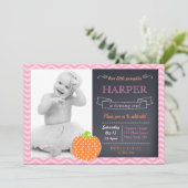Invitations d'anniversaire Citrouille Chalkboard (Debout devant)