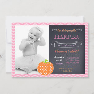 Invitations d'anniversaire Citrouille Chalkboard