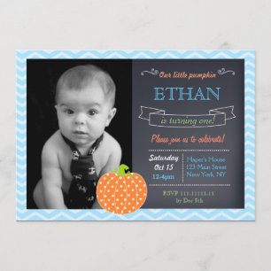 Invitations d'anniversaire citrouille Chalkboard