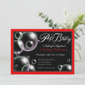 Invitations d'anniversaire Classy "Pop the Bubbly" (Debout devant)