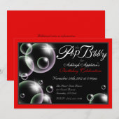 Invitations d'anniversaire Classy "Pop the Bubbly" (Devant / Derrière)