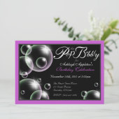 Invitations d'anniversaire Classy "Pop the Bubbly" (Debout devant)