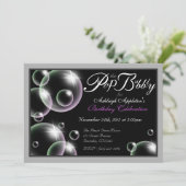 Invitations d'anniversaire Classy "Pop the Bubbly" (Debout devant)